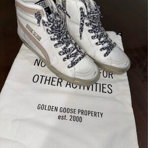 Golden Goose Women's White and Tan Sneakers